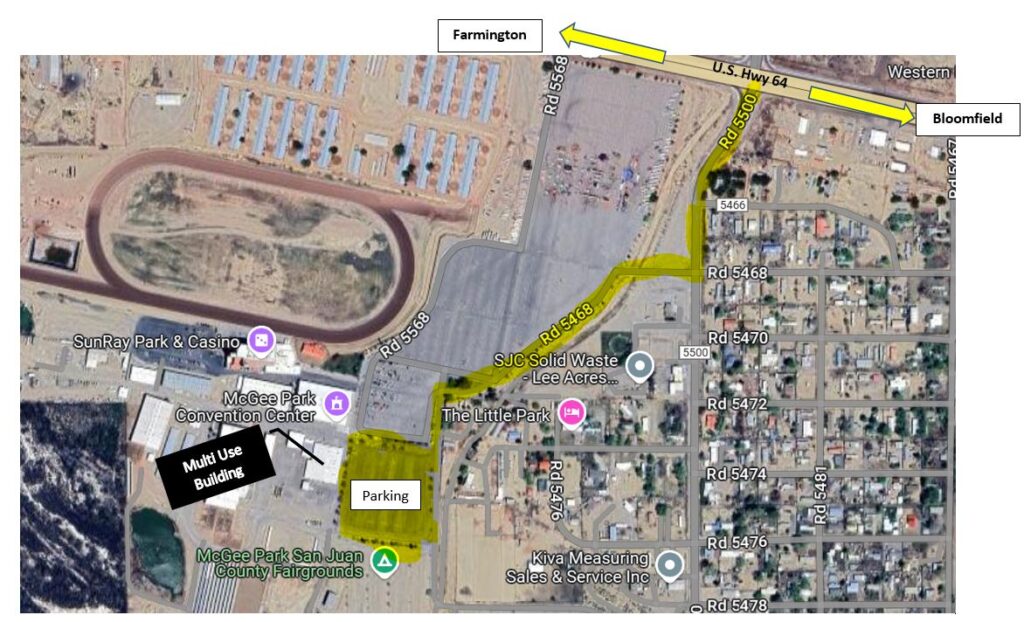 Map showing the location of the McGee Park Multi Use Building